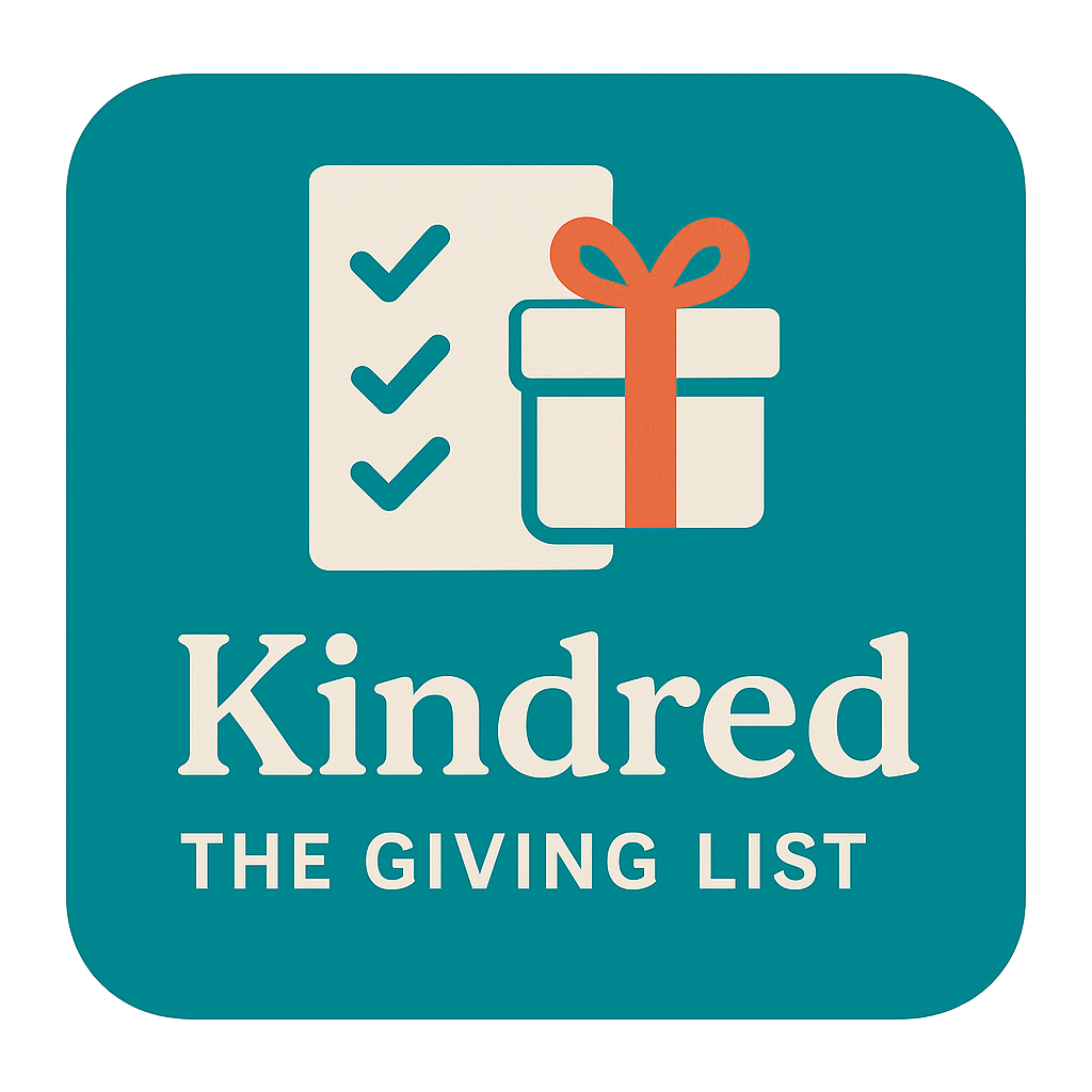 Kindred: The Giving List app graphic